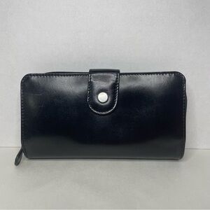 Elegant Genuine Leather Black Women's Wallet
